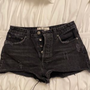 Black Reformation button up Jean shorts